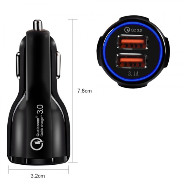 Incarcator auto Nytro C2, 2x USB, Qualcomm Charge 3.0, 12/24V, 6A