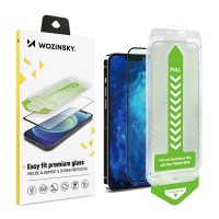 Folie sticla iPhone 15 Pro Max cu kit montaj, Wozinsky Premium Glass 9H, Black