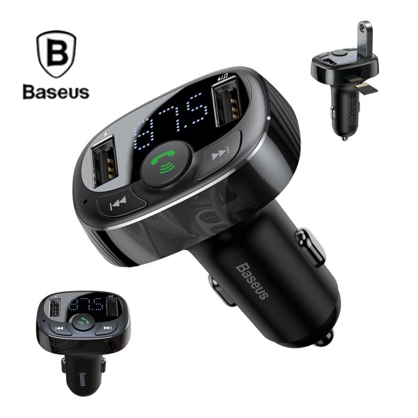 Incarcator auto Baseus, Emitator FM Sunet Calitate HD, Bluetooth, microSD, 3.4A