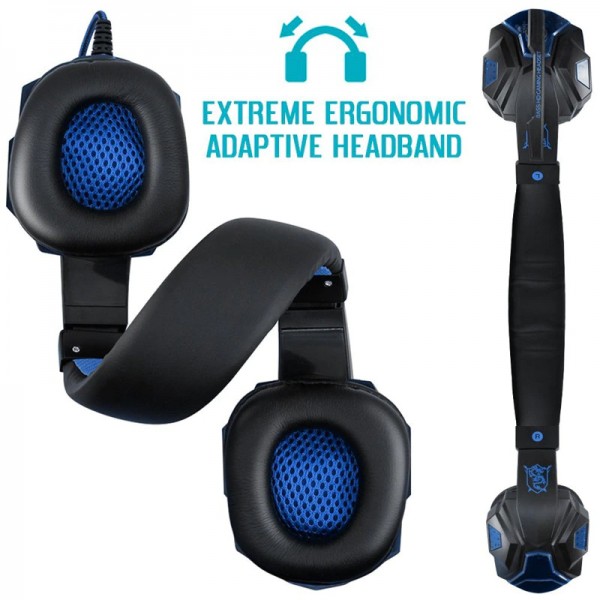 Casti gaming NYTRO PC780, Over-Ear, 40mm, Bass HD, Microfon ajustabil, LED Blue, Pernute piele PU, Black