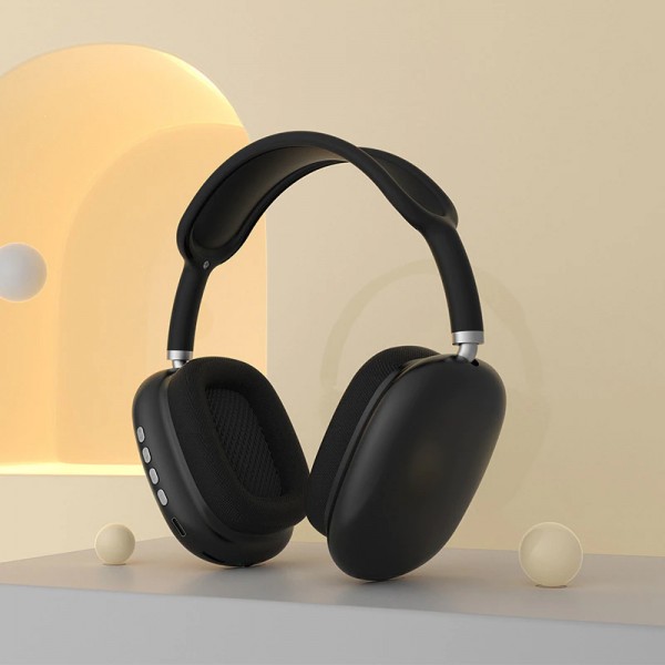 Casti over-ear wireless NYTRO P9, Bluetooth 5.0, Bass, 40mm, AUX, Radio FM, Black