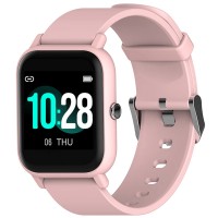 Ceas smartwatch Blackview R3, Senzori, Pedometru, Bluetooth 5.0, Pink