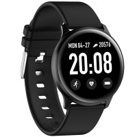 Ceas smartwatch KW19, Bluetooth, Pedometru, Afisare Notificari, Senzori Monitorizare, Negru