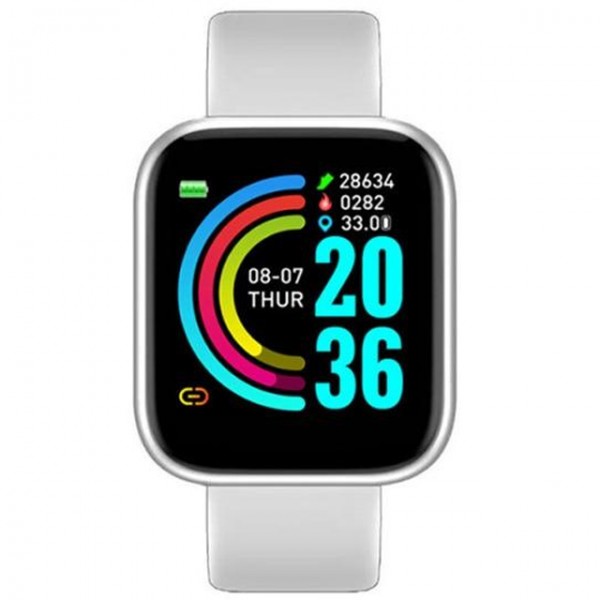 Ceas smartwatch L18, Bluetooth, Pedometru, Monitorizare Activitati, Notificari, White