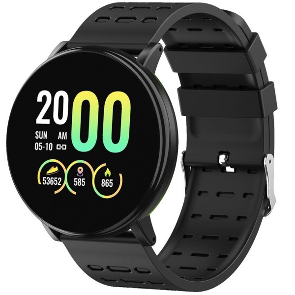 Ceas smartwatch P119 Plus, Bluetooth, Monitorizare Fitness Activitati Sanatate Puls Oxigen, Notificari, Black