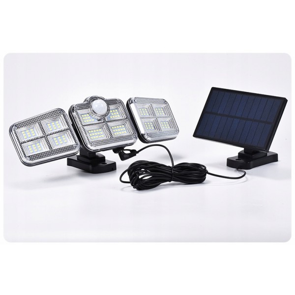 Lampa solara NYTRO LED 3in1, 9W, Senzor lumina, 2400mAh, Panou solar detasabil cu fir 10m, Telecomanda