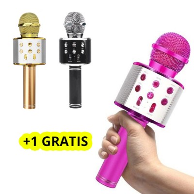 Microfon Karaoke NYTRO pentru Copii, Bluetooth, Functie Ecou, Difuzor Sunet, Schimbare voce + 1 GRATIS