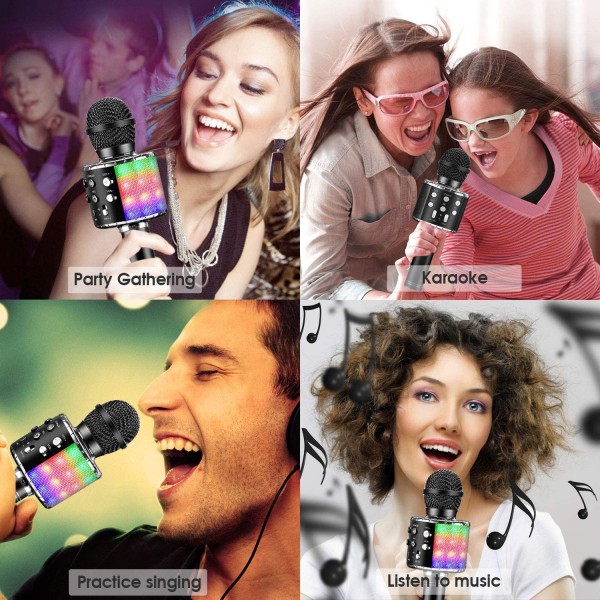 Microfon Karaoke NYTRO Kids Pro 8, Radio FM, Bluetooth, Lumina RGB, Functie Ecou, Boxa + 1 GRATIS