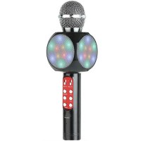 Microfon karaoke copii NYTRO Pro 9, Radio FM, Bluetooth, Lumini RGB, Boxa Bluetooth, Negru