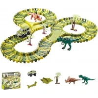 Set de curse interactiv Dinosaur Track Toys, 120 piese + Masinuta electrica Set de curse interactiv Dinosaur Track Toys, 120 piese + Masinuta electrica