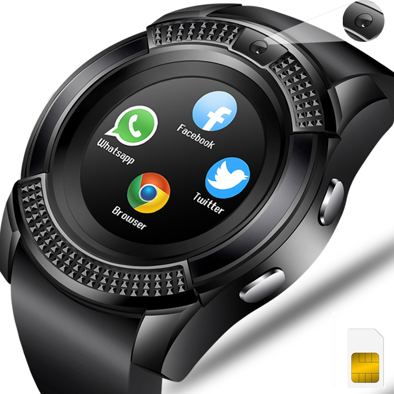 Ceas smartwatch V8, suport SIM 2G, Full Touchscreen, Bluetooth, Camera foto, Aliaj evogsm.ro imagine noua tecomm.ro