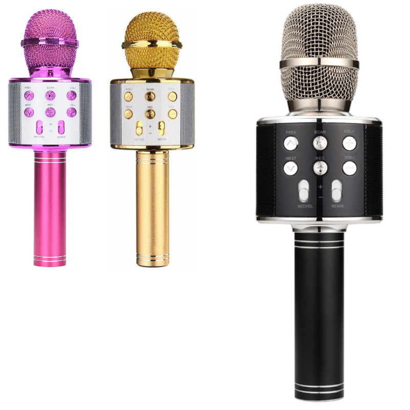 1+1 Microfon Karaoke Pro 5 Kids, Boxa Bluetooth, Functie Ecou si Schimbare Voce